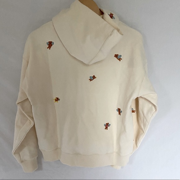 Teddy Fresh NWT Women’s Angel Bear Hoodie in Bone - Picture 3 of 9
